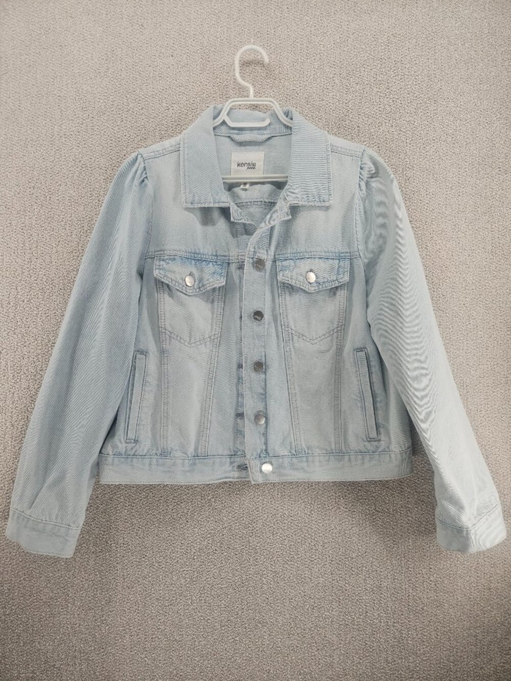 Kensie Jeans Vintage Luxe Light Wash Denim Jacket — Size M